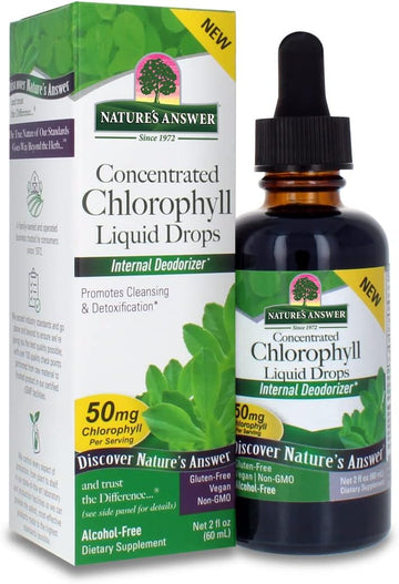 Nature'S Answer Alcohol-Free Chlorophyll 50Mg 2 Liq | Internal Deodorant | Skin And Hair Support | Supports Immune Function, Detoxification | Gluten Free, Non-Gmo | Single Count