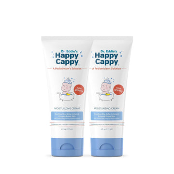 Happy Cappy Dr. Eddie's Pediatrician-Formulated Moisturizing Baby Lotion - Gentle, Paraben Free, Hypoallergenic, Sulfate Free - Soothes Dry Skin, Eczema and Reduces Redness, 6 oz each, 2-Pack