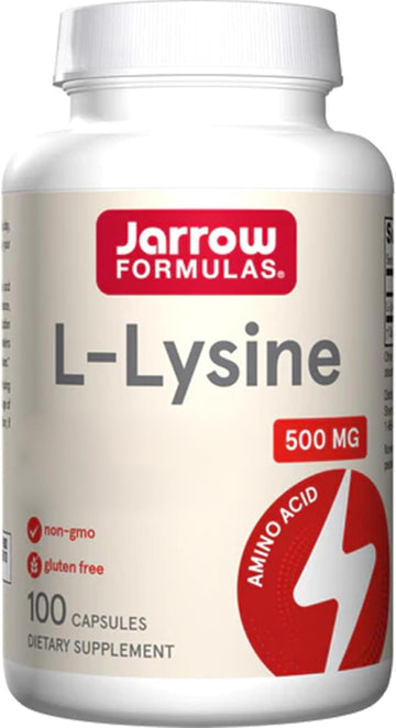 Jarrow Formulas, L-Lysine, 500mg, High Dose, Amino Acid, 100 Capsules, Gluten Free, Soya Free, Non-GMO