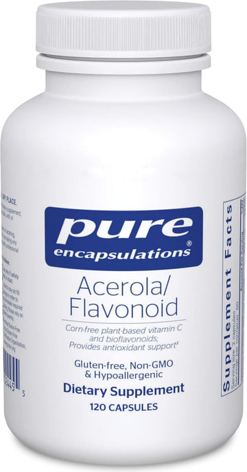 Pure Encapsulations Acerola/Flavonoid | Corn-Free, Plant-Based Vitamin C And Bioflavonoid | 120 Capsules