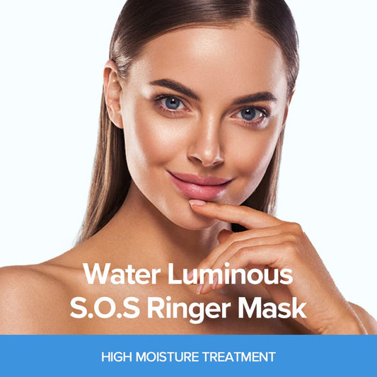 Jmsolution Water Luminous S.O.S Ringer Mask Black - Korean Skin Care-Rich Hydrated Smooth Moisture -10 Sheets For All Skin Type