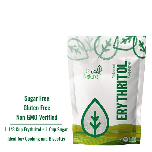 Sweet Nature Erythritol Sugar Free Sweetener - All Natural - Non Gmo - Kosher- Keto Friendly 80 Oz