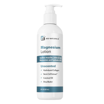 Sore Muscle Magnesium Lotion For Sleep, Relaxing Post-Workout Cream With Arinca Oil For Leg Cramps, Sore Feet And Joints|With Moisturizing Shea Butter, Coconut Oil, Collagen And Stem Cells, 8 Fl Oz