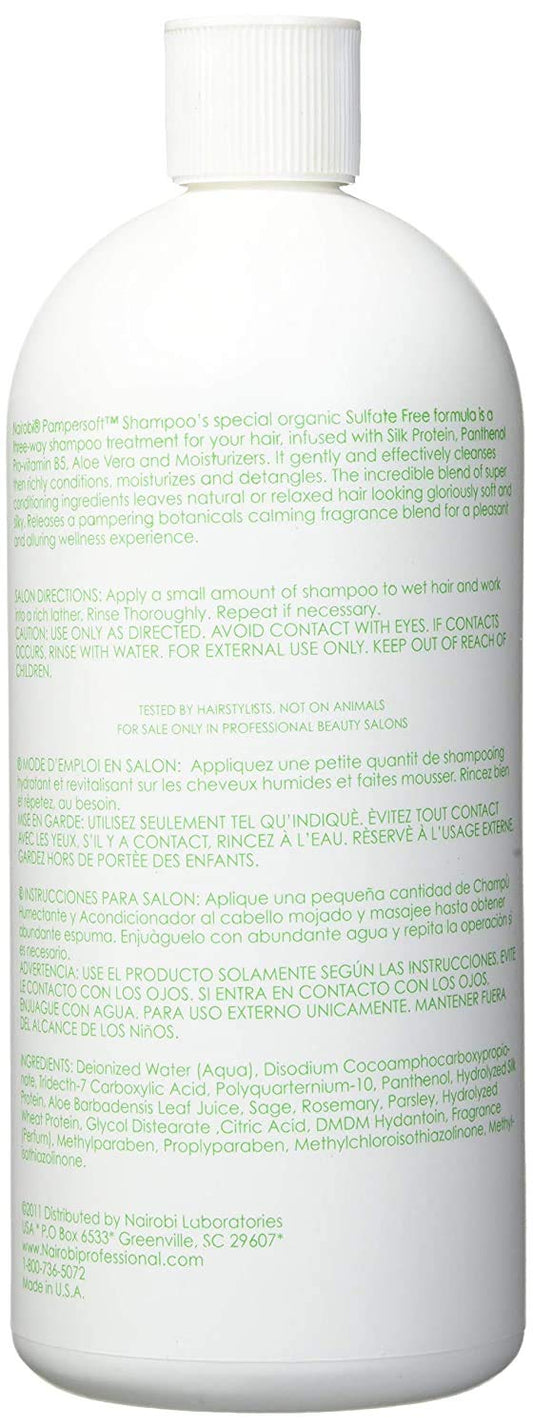 Nairobi Pamper Moisturizing Conditioning Shampoo 32 Oz. Shampoo Unisex : Foundation Makeup : Beauty & Personal Care