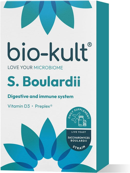 Bio-Kult S. Boulardii + Vitamin D3 | Saccharomyces Yeast + Prebiotics | Gut & Immune Support | 30 Capsules