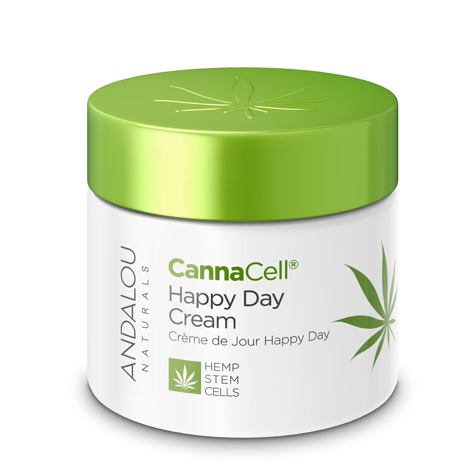 Andalou Naturals Cannacell Happy Day Cream, Face Moisturizer With Nourishing Hemp Stem Cell Formula For Restored & Glowing Skin, Face Cream For Women & Men, 1.7 Fl Oz