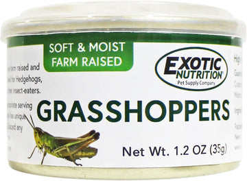 Canned Grasshoppers (1.2 Oz.) - Healthy High Protein Insect Treat - Hedgehogs, Sugar Gliders, Reptiles, Wild Birds, Chickens, Lizards, Bearded Dragons, Skunks, Opossums, Fish, Amphibians, Turtles