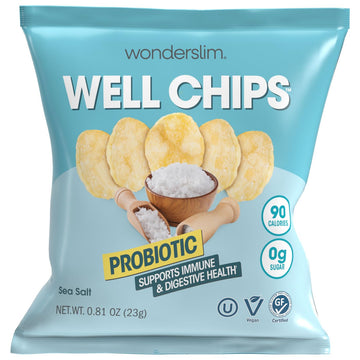WonderSlim Potato Well Chips, Sea Salt, With Probiotics & Immune Support, Vegan, Gluten Free (7ct)
