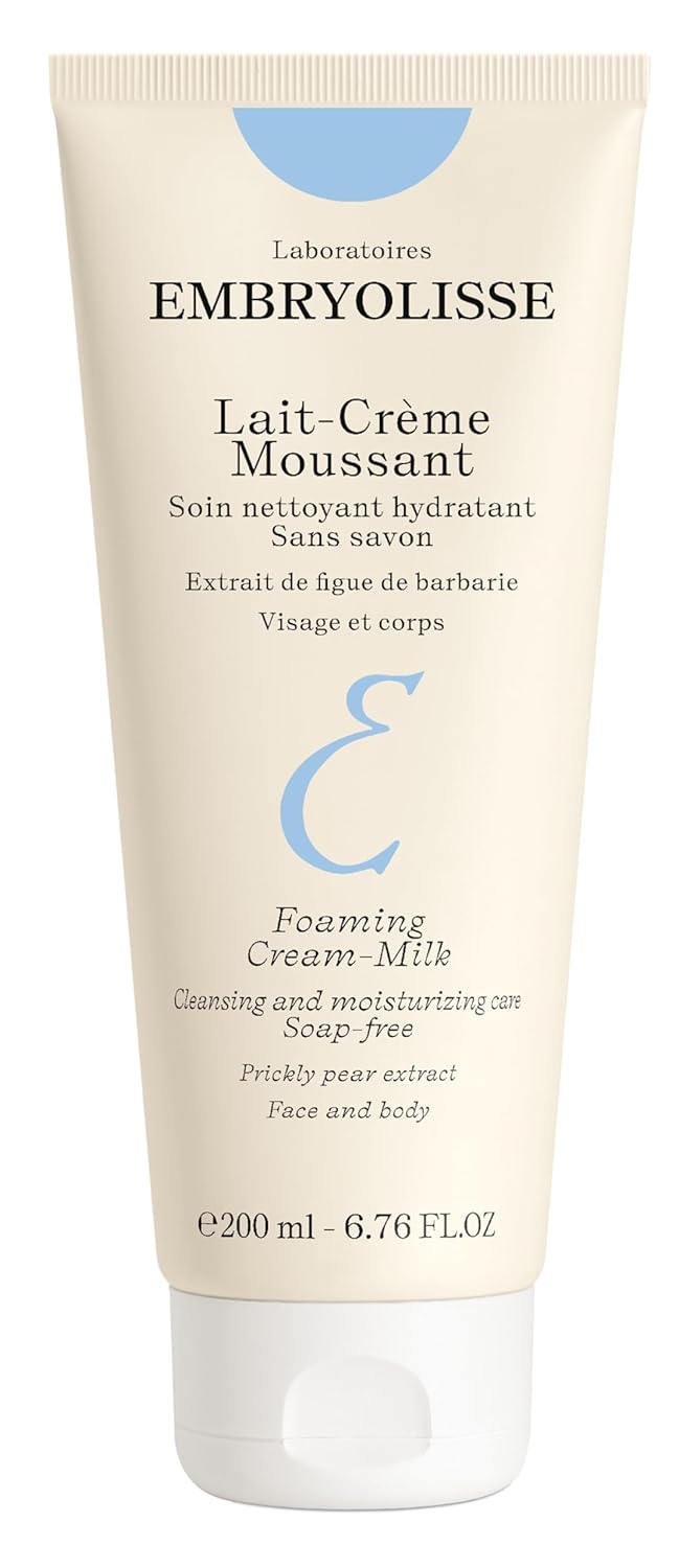 Embryolisse Foaming Cream Milk. Hydrating Cleanser For Face And Body, Soap-Free, Vegan Formula, 6.76 Fl.Oz