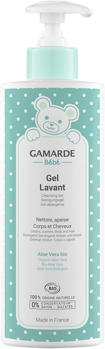 Gamarde Organic Cosmetics: Baby Cleansing Gel (Without Soap), 100% Natural, Dermatologically Tested Baby Product, Hypoallergenic Cleansing For Skin And Hair, Baby Cream For Babies And Toddlers, 400 Ml