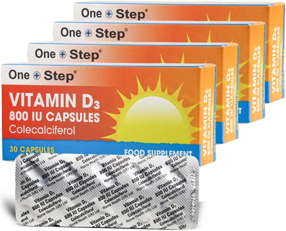 One Step | Vitamin D3 800Iu | 120 Capsules | Colecalciferol Capsules | Vitamin D Supplements For Women & Men