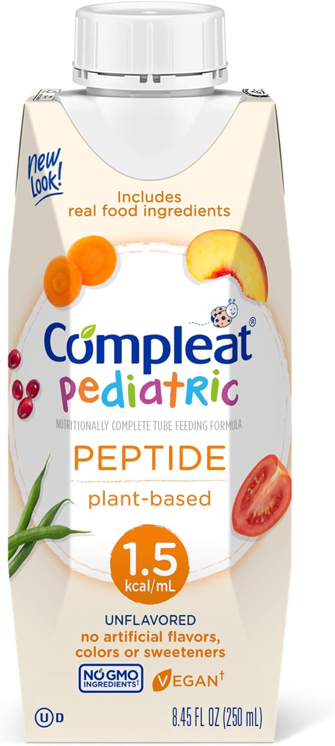 Compleat Pediatric Peptide 1.5 Tube Feeding Formula, Unflavored, 8.45 Fl Oz (Pack Of 24)