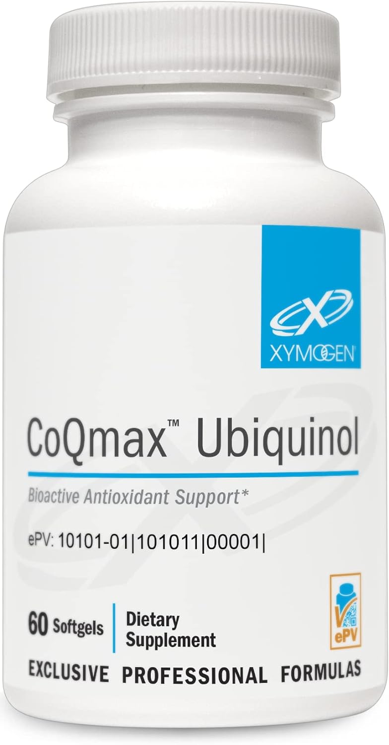 XYMOGEN CoQmax 200mg CoQ10 ubiquinol - Patented, Stabilized Form - Coenzyme Q10 for Antioxidant, Cognitive + Heart Health Support (60 Softgels)