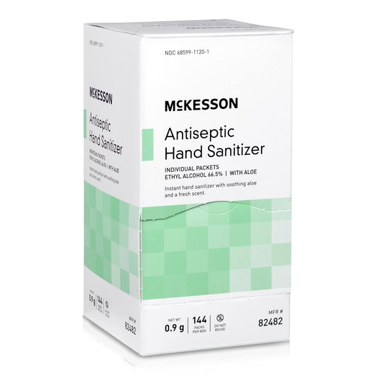 Mckesson Hand Sanitizer Gel Single-Use Packets - Individually Wrapped For Travel - Fresh Scent, 144 Count, 12 Packs, 1728 Total