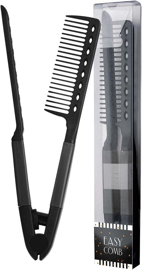 Herstyler Hair Straightening Comb - Straightener Comb For Flat Iron - Makes Styling Easy - Get Straight Hair In Minutes (Purple)