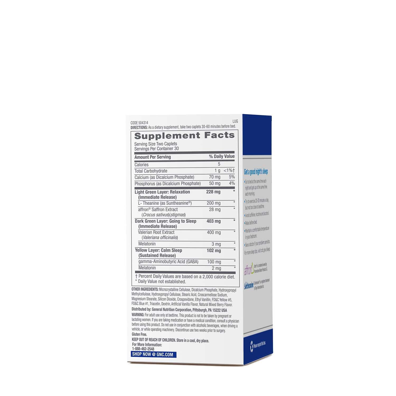 Gnc Preventive Nutrition Tri-Sleep, Calm Sleep And Relaxation, 60 Caplets