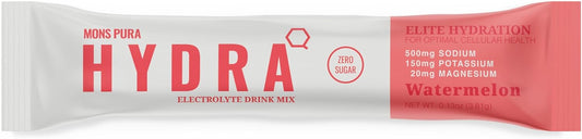 Mons Pura Hydra - Elite Hydration Electrolyte Drink Mix (30 Count, Grape, Watermelon, Lemonade Flavors)