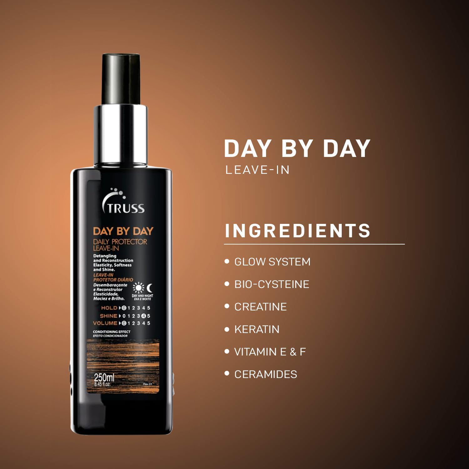 TRUSS Day By Day - Leave-in Daily Protector And Detangler Spray For Hair - Highly Moisturizing With Thermal Heat Protectant For Blow Outs, Detangling, Reconstruction, Softness, and Shine : Beauty & Personal Care