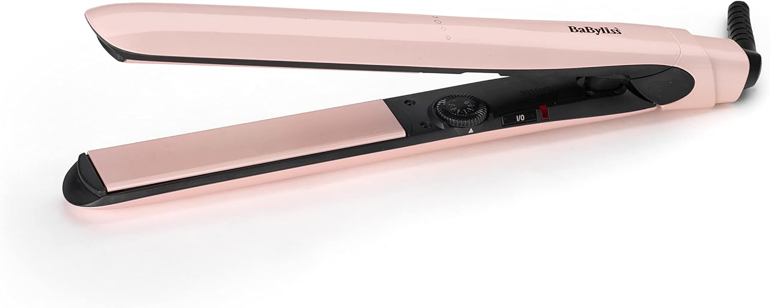 Babyliss Rose Blush 235C Hair Straighteners, Extra-Long Titanium Ceramic Plates For Smooth Gliding, Ultra-Fast Heat Up, 13 Heat Settings Up To 235°C, Pink