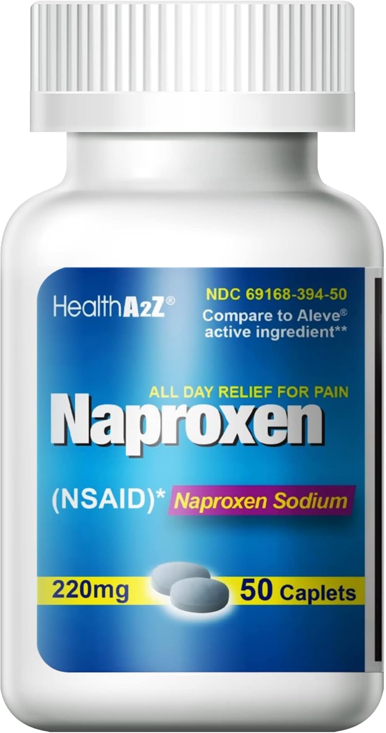 Healtha2Z® Naproxen Sodium | 220Mg | Nsaid | Fast Pain Relief | Fever Reducer (50 Counts)