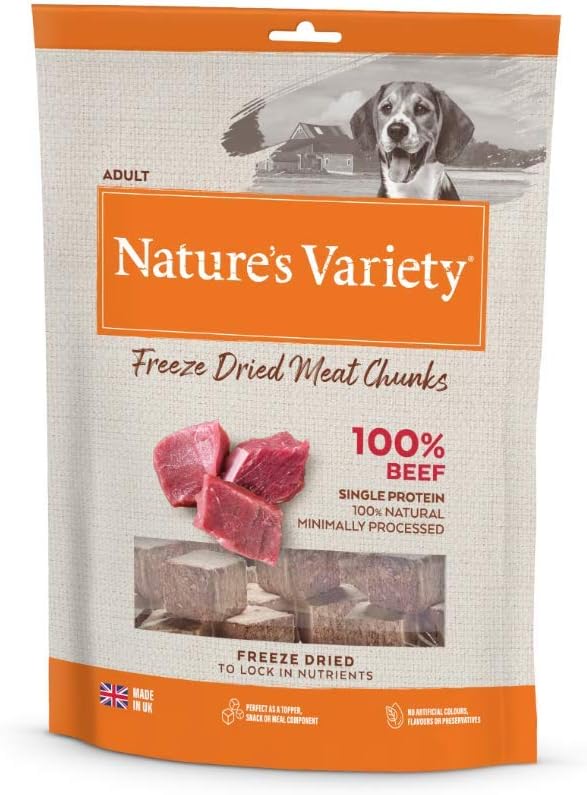 NATURE'S VARIETY FREEZE DRIED MEAT CHUNKS BEEF (5 x 200g)