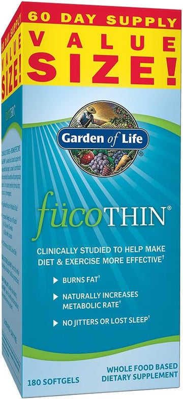 Garden Of Life Fucoxanthin Supplements - Fucothin Diet Pill For Weight Loss, 180 Count