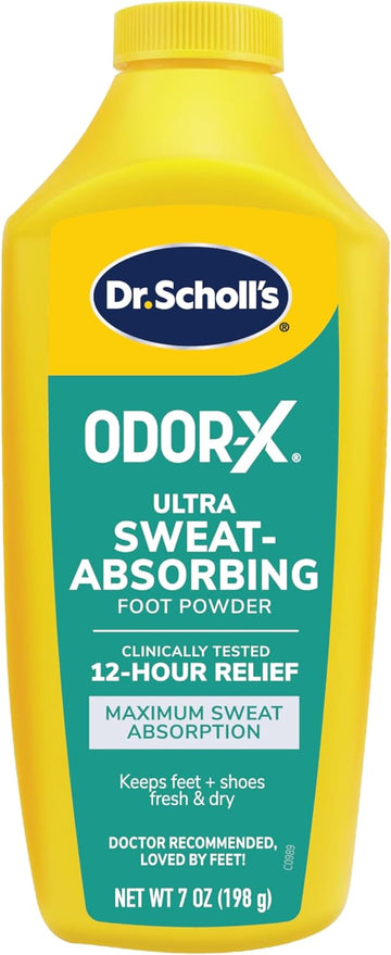 ??Dr. Scholl's ULTRA-SWEAT ABSORBING FOOT POWDER, 7 oz // Maximum Sweat Absorption - Clinically Tested 12-Hour Relief - Keeps Feet Fresh & Dry ?