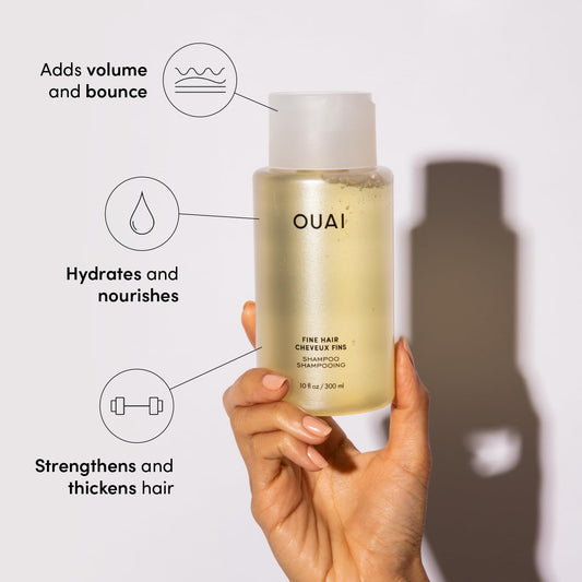OUAI Fine Shampoo Refill - Volumizing Shampoo with Strengthening Keratin, Biotin & Chia Seed Oil for Fine Hair - Delivers Weightless Body - Paraben, Phthalate & Sulfate Free Hair Care - 32 fl oz