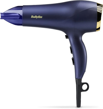 Babyliss Midnight Luxe Hair Dryer - Powerful 2300W Blow Dryer, Ionic Frizz-Control, Fast Drying, Professional And Lightweight, 3 Heat & 2 Speed Settings, 5781U