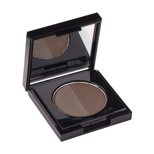 Arches And Halos Duo Luxury Brow Powder - Eyebrow Shaper And Color - Powder Compact With 2 Neutral Shades - Warm Brown - 0.1 Oz