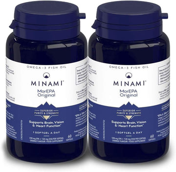Omega 3 Fish Oil Supplement - Minami - Morepa Original With High Concentration Of Epa, Dha - Supports Normal Brain, Vision And Heart Function - 120 Softgels