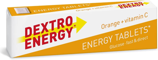 Dextro Energy Orange Tablets | Fast Acting Carbohydrates For A Quick Burst Of Glucose | With Vitamin C For Reduction Of Tiredness And Fatigue | Vegan | 47G (Pack Of 24)