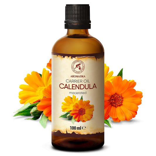 Calendula Oil 3.4 Fl Oz (100Ml) - Calendula Officinalis Flower Extract – Infused - Almond Oil Base - 100% Pure & Natural - Marigold Oil – Benefits For Skin, Nails, Hair, Face, Body