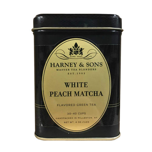 Harney & Sons White Peach Matcha Tea, Loose 4 Ounce Tin