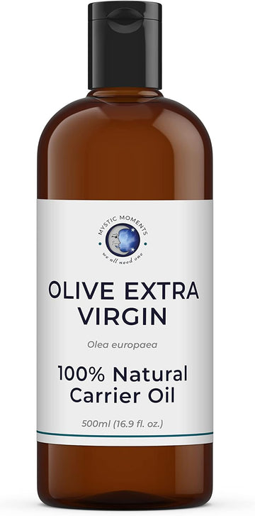 Mystic Moments | Olive Extra Virgin Carrier Oil 500ml - Pure & Natural Oil Perfect for Hair, Face, Nails, Aromatherapy, Massage and Oil Dilution Vegan GMO Free