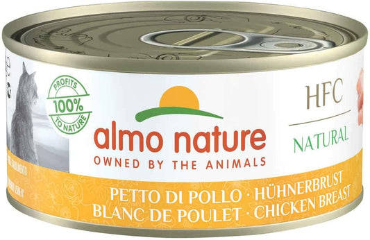 24 x Almo Nature Hfc Natural Wet Cat Tin - Chicken Breast 150g :Pet Supplies