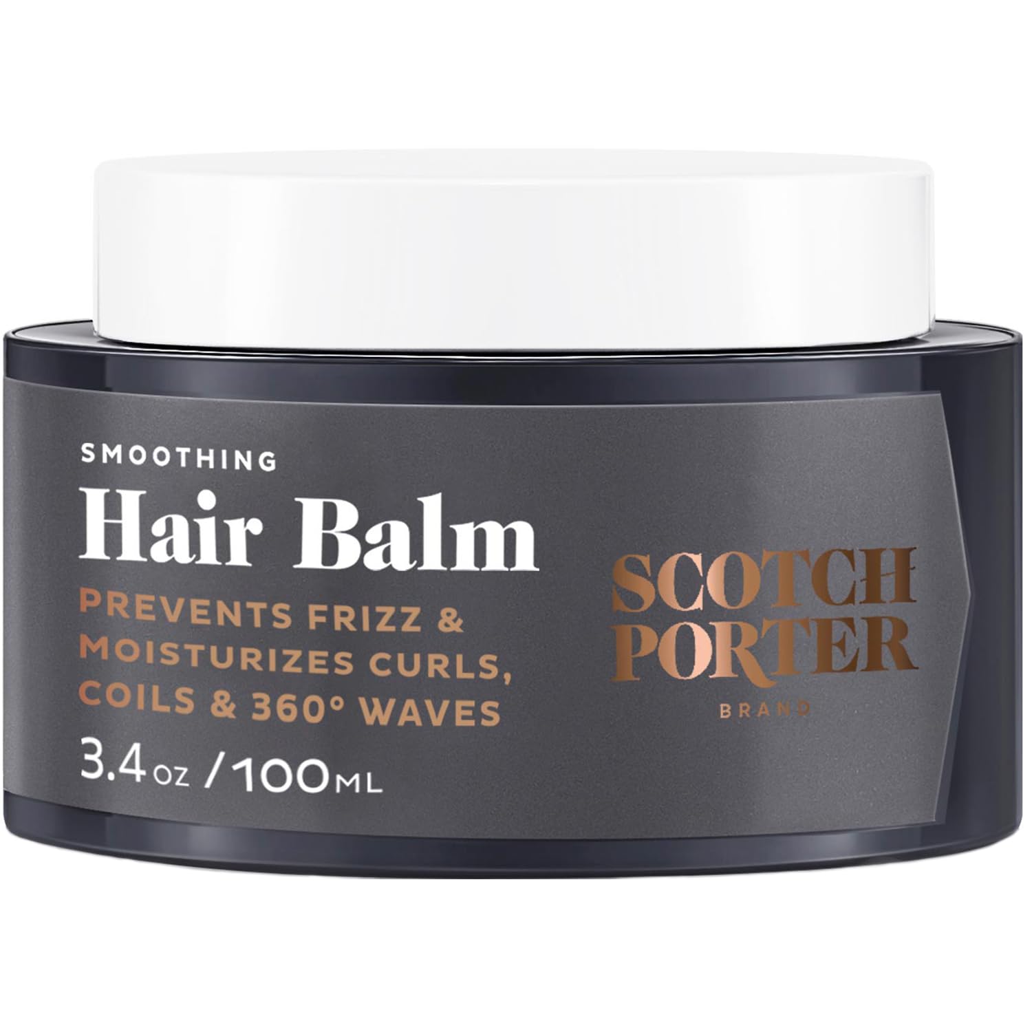 Scotch Porter Smoothing Hair Balm for Men | Instantly Controls, Moisturizes, Defines & Adds Shine | Free of Parabens, Sulfates & Silicones | Vegan | 3.4oz