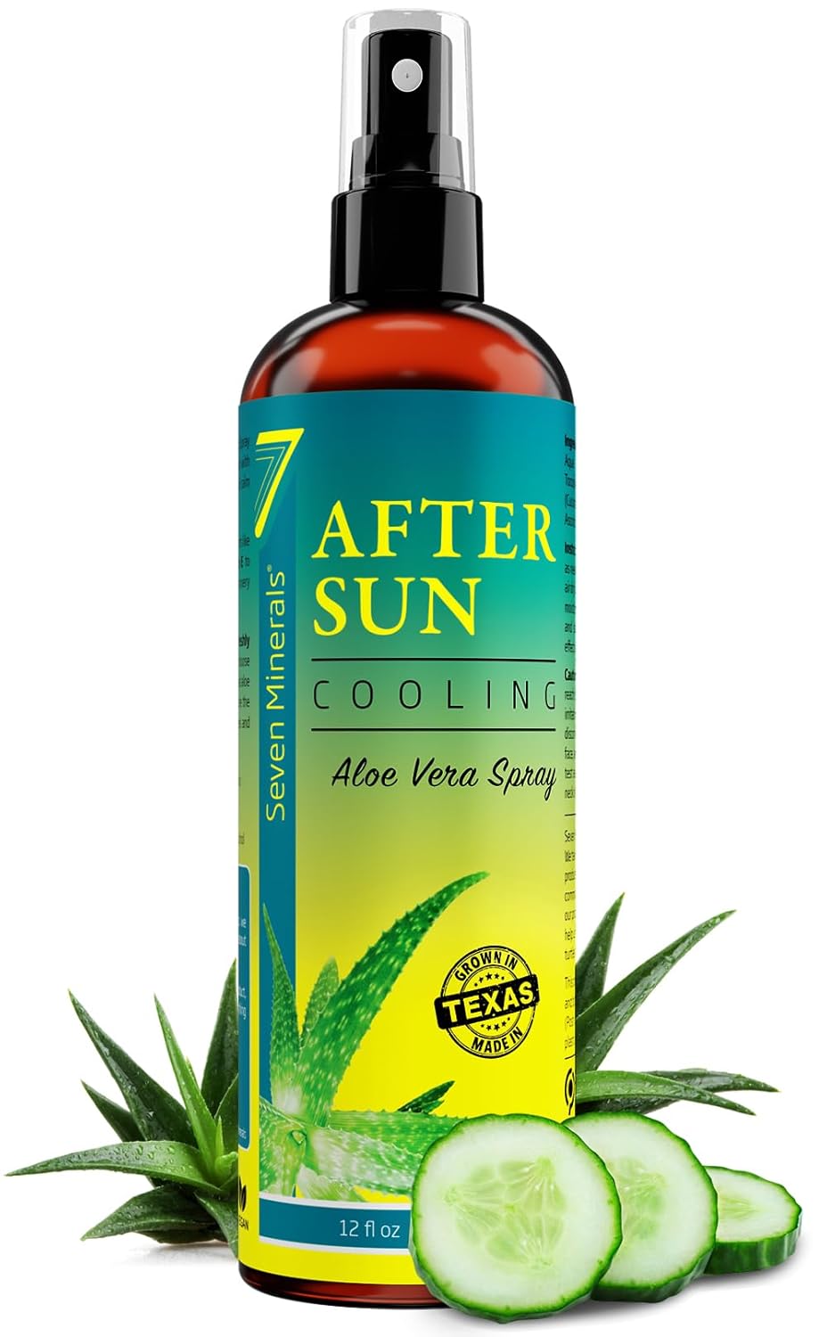 New Cooling After Sun Spray With Aloe Vera - For Skin & Face With Instant Sunburn Relief. Unlike Regular Aftersun Lotion, Ours Is Made From Freshly Cut Texas Aloe. With Cucumber & Vitamin E (12 Fl Oz)