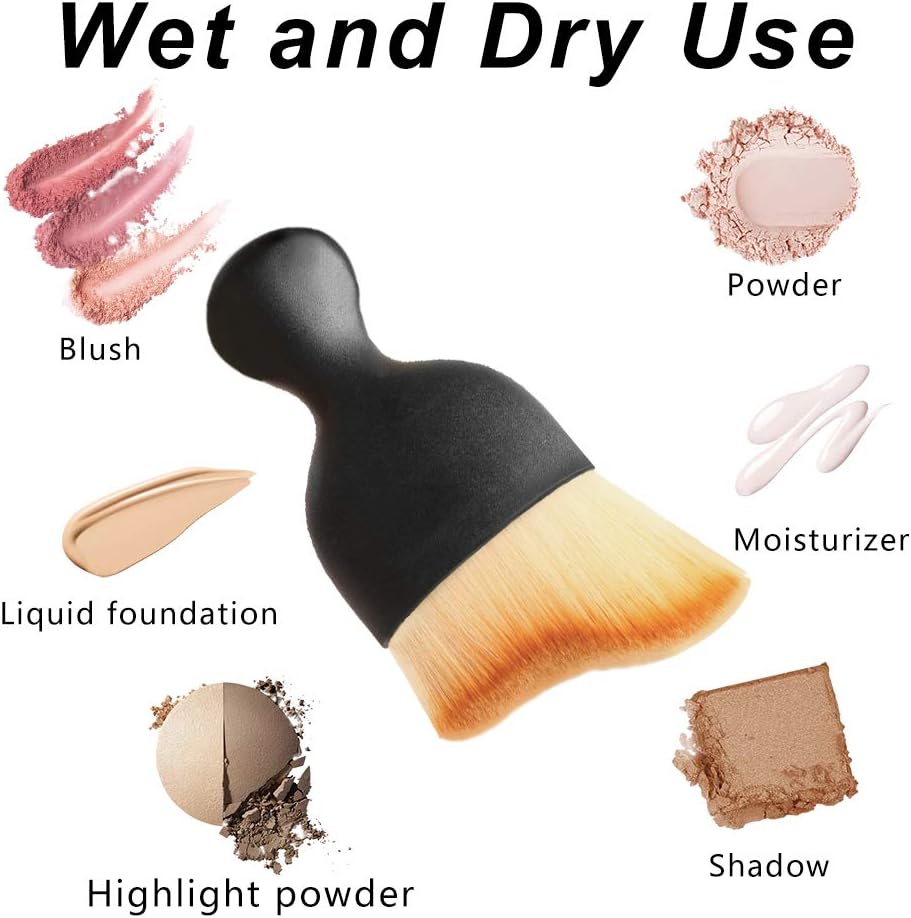 Foundation Makeup Brush Kabuki Foundation Brushes Wave-Shaped Top Cruelty Free Powder Brush Perfect For Blending Liquid Foundation Cream Powder Cosmetics Makeup Brush With Bonus Protective Case