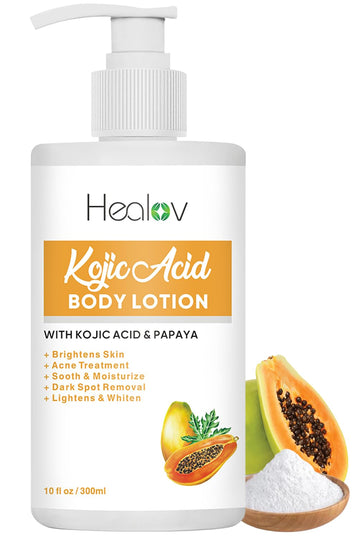 Kojic Acid Lotion – Skin Brightening Body Lotion For Age Spots, Hyperpigmentation, Intimate Areas – Dark Spot Remover, Reduces Acne, Scars And Evens Tone – Kojic Acid Cream For Brighter, Glowing Look