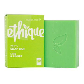 Ethique Zesty Lime & Ginger Soap Bar - Body Wash For All Skin Types - Plastic-Free, Vegan, Cruelty-Free, Eco-Friendly, 4.23 Oz (Pack Of 1)