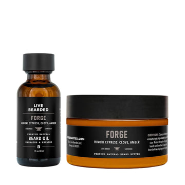 Live Bearded Beard Oil And Butter Grooming Kit - Made In The Usa - All-Natural Ingredients With Shea, Argan, Jojoba - Growth Support | Legend Scent - Sandalwood, Vanilla