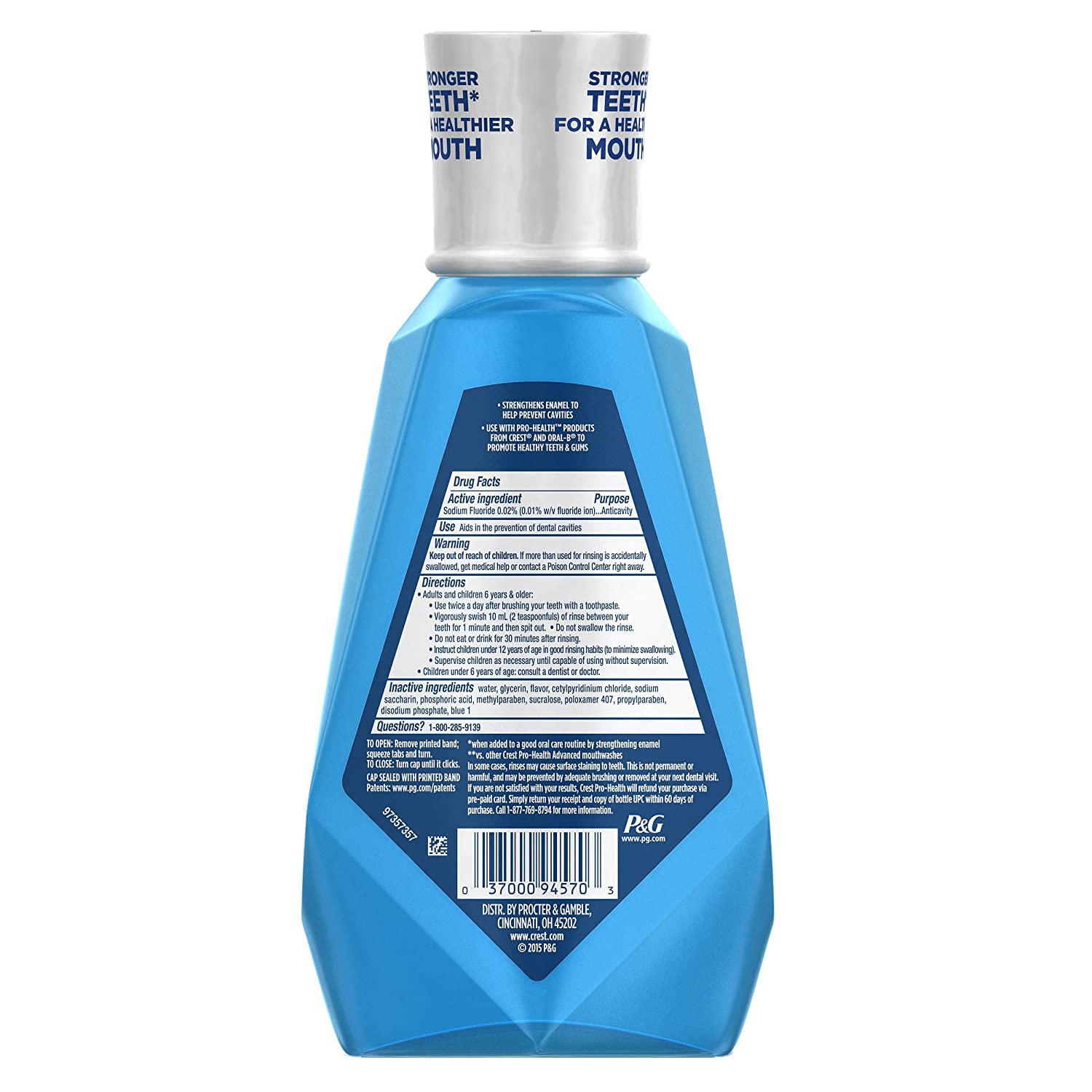 Crest Pro-Health Advanced Mouthwash, Alcohol Free, Multi-Protection, Fresh Mint, 1 L (33.8 fl oz) : Health & Household