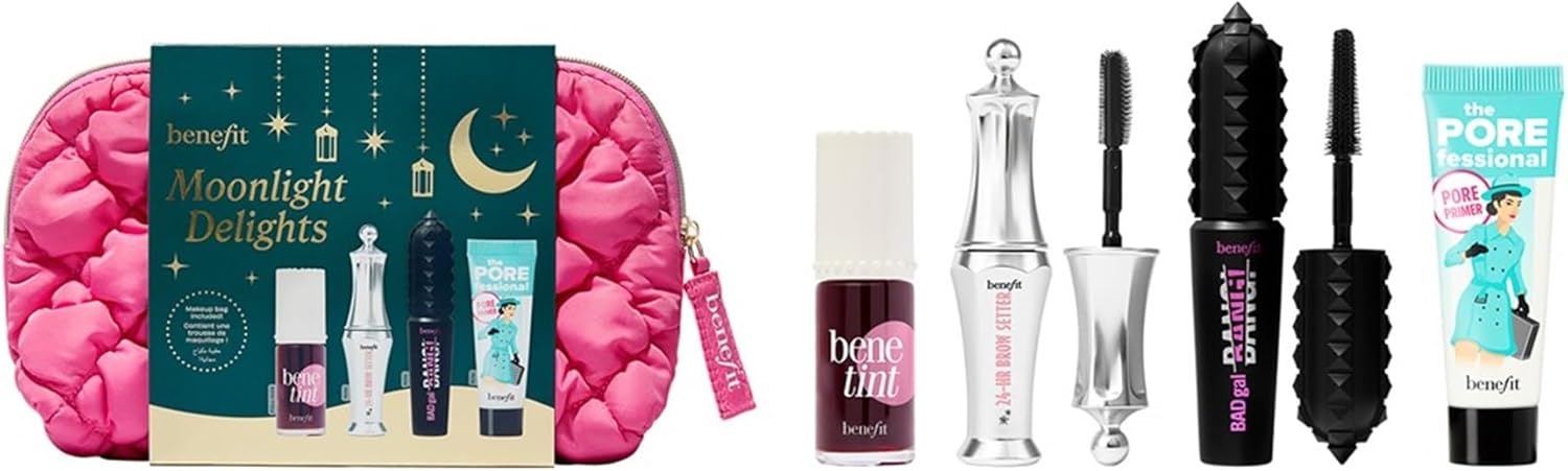 Benefit Moonlight Delights (Worth £67) Minis Of Badgal Bang! Mascara, Porefessional Primer, And 24-Hr Brow Setter, Plus Full-Size Benetint Rose-Tinted Lip & Cheek Stain