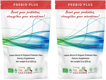 Cutting Edge Cultures Prebio Plus Prebiotic Fiber Powder Best Custom Blend of Organic Prebiotic Fibers Dietary Supplement 8 oz (2 x Prebio Plus = 16oz)