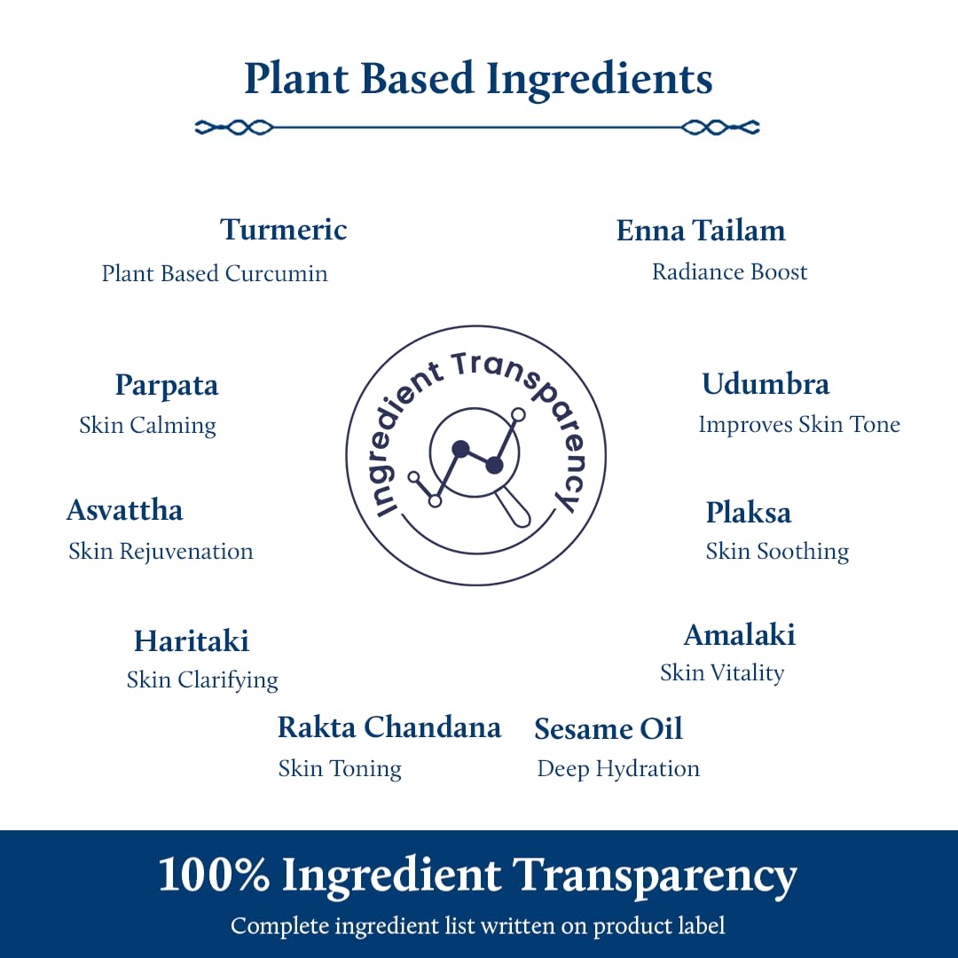 Blue Nectar Turmeric Facial Oil For Even Skin | Plant Based Skin Glow | Tan Removal Face Serum For Women & Men (16 Herbs,1 Fl Oz) : Beauty & Personal Care