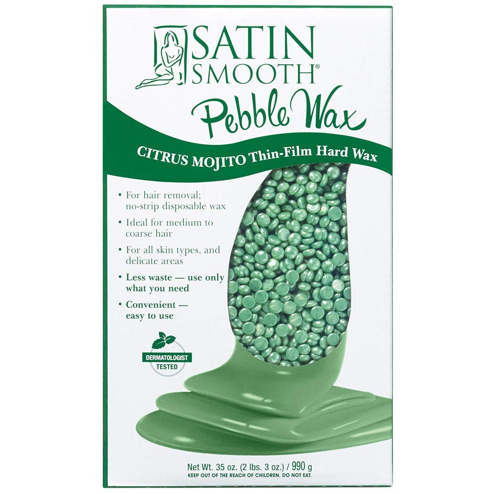 Satin Smooth Citrus Mojito Pebble Wax, Thin-Film Hard Wax For Medium To Coarse Hair, No-Strip Hair Removal Wax For All Skin Types, 35 Oz : Beauty & Personal Care
