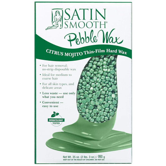 Satin Smooth Citrus Mojito Pebble Wax, Thin-Film Hard Wax For Medium To Coarse Hair, No-Strip Hair Removal Wax For All Skin Types, 35 Oz : Beauty & Personal Care