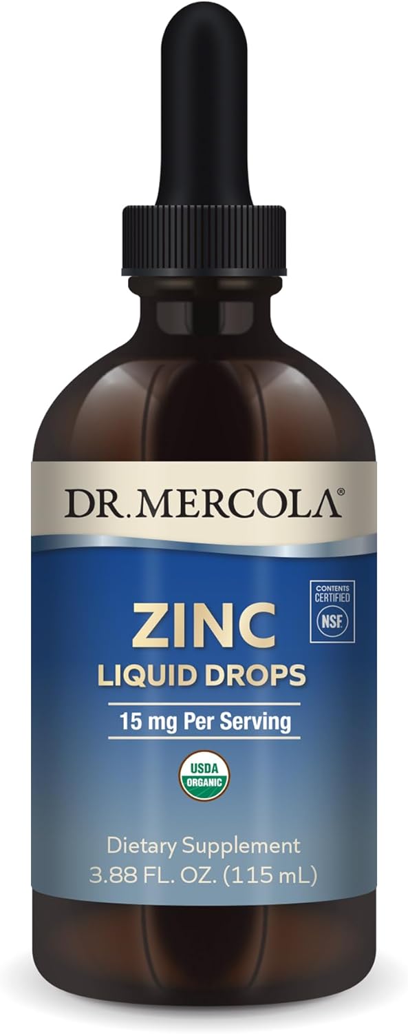 Dr. Mercola Organic Zinc Liquid Drops, 15 mg per Serving, 3.88 fl oz (