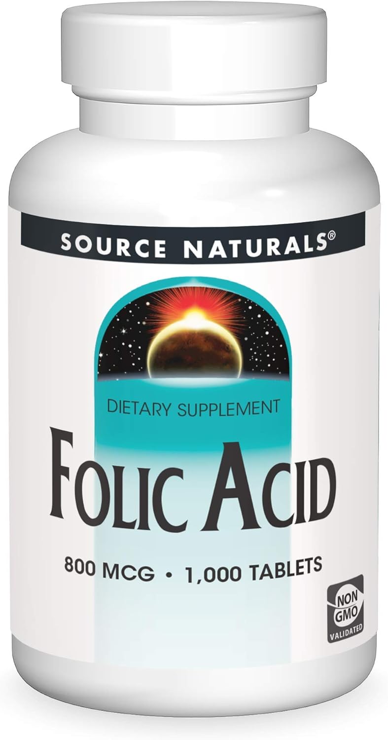 Source Naturals Folic Acid 800 Mcg Dietary Supplement - 1000 Tablets